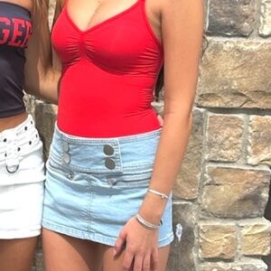 XS KIMICHI BLUE MICRO JEAN SKIRT